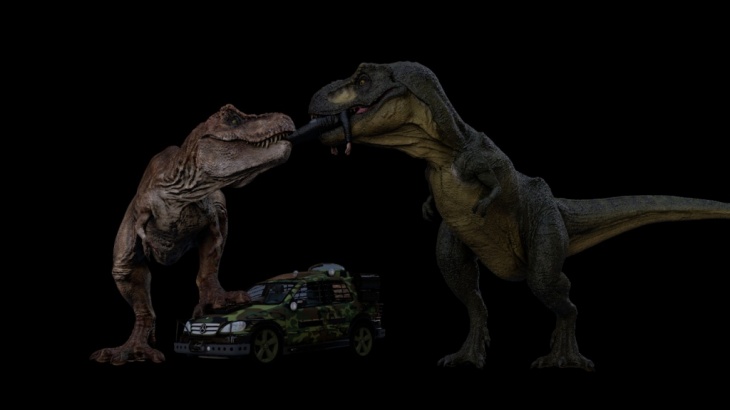 Jurassic Park II Bull & Female Rex