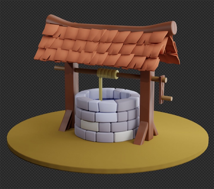 Low Poly Brunnen nach Tutorial