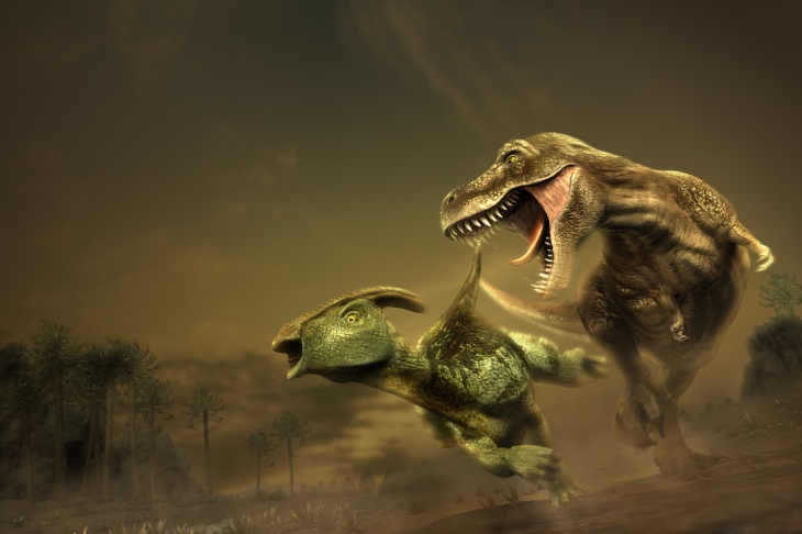 T-rex hunts a parasaurolophus #2